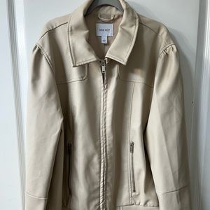 Nine West, faux leather bomber.  Cream color, never worn.  Women’s Large